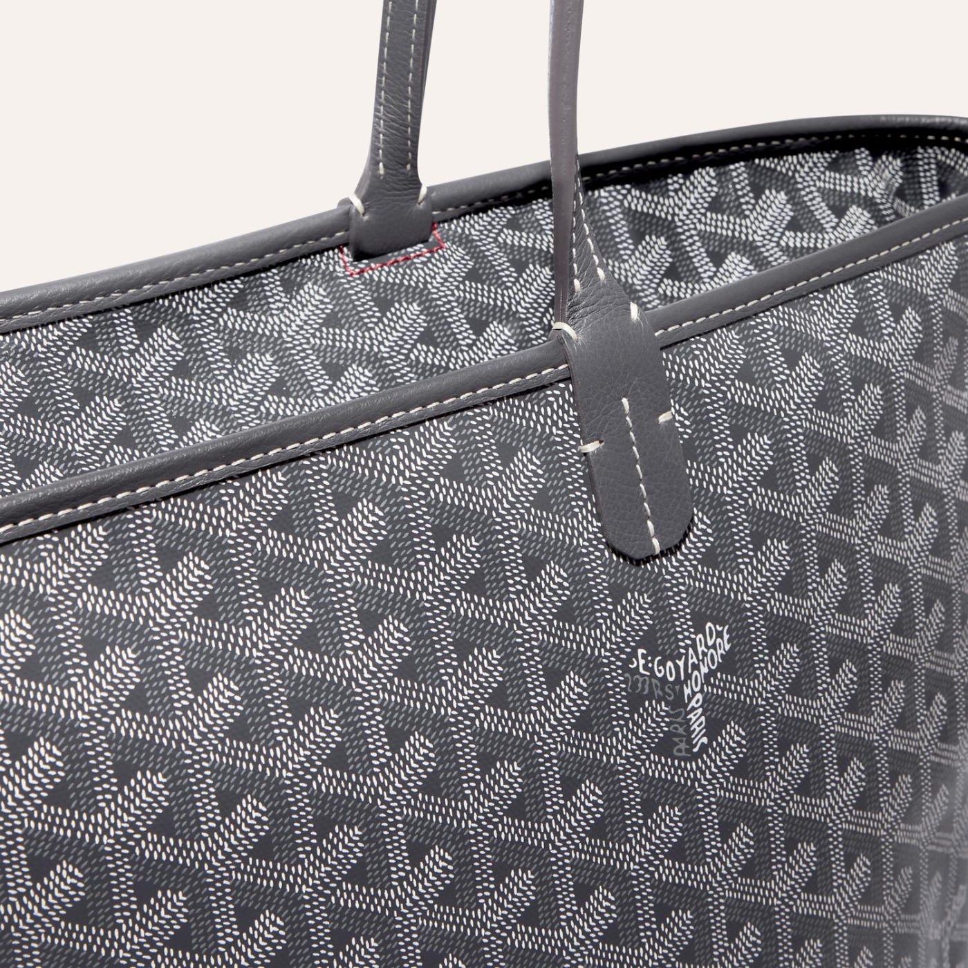 Goyard Artois Tote MM Grey Goyardine Canvas & Chevroches Calfskin Palladium Hardware - Image 3